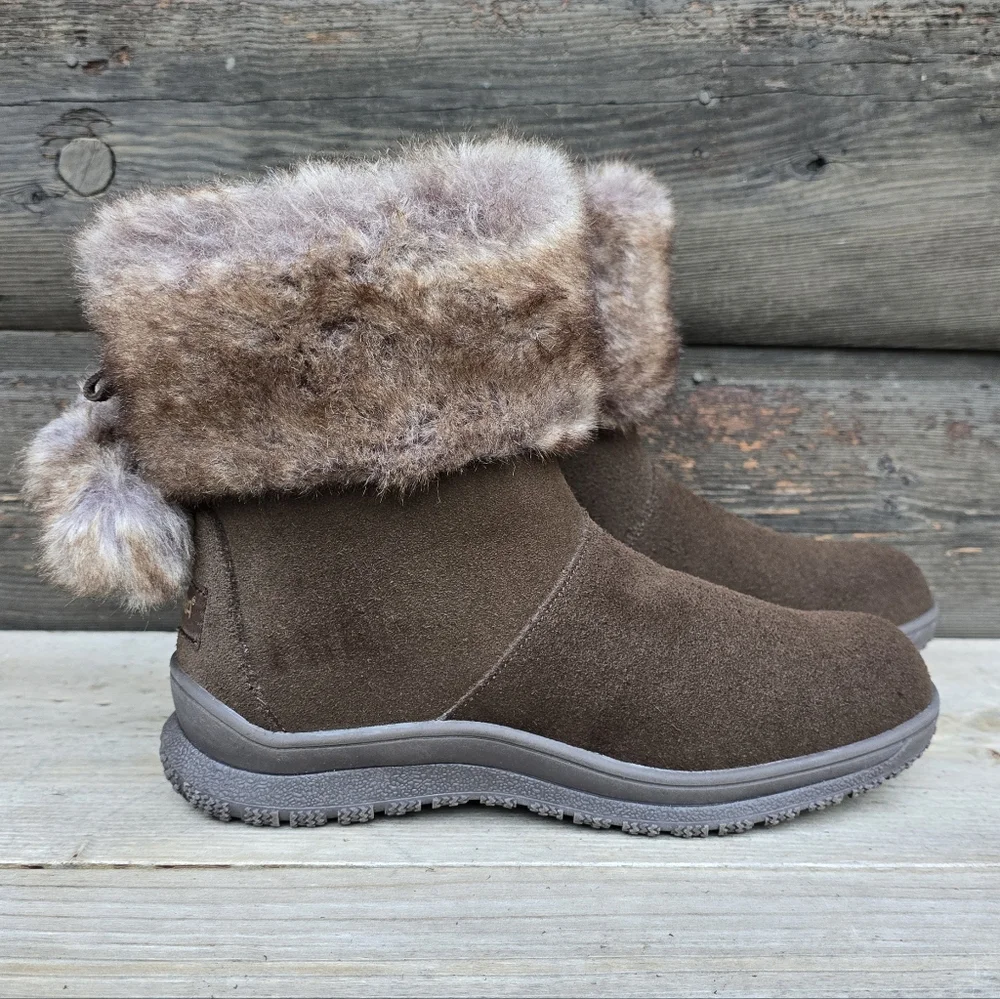 Minnetonka NEW Somerville Y2K Cozy Boho Suede Plush Faux Fur Winter Boots 7M